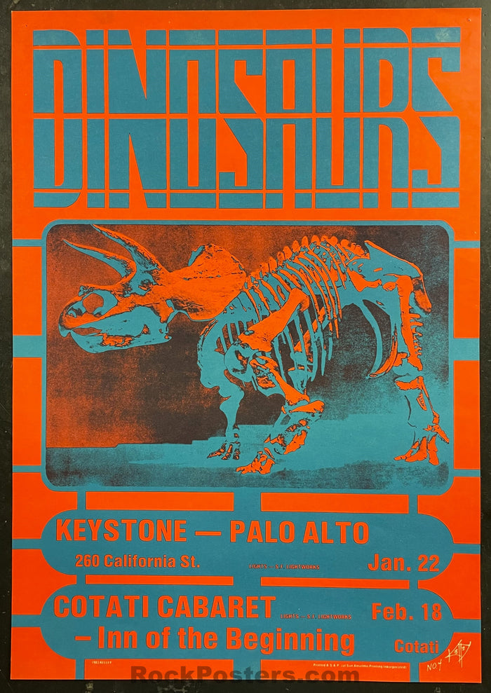 AUCTION - Dinosaurs - Alton Kelley Signed - Keystone Palo Alto - 1983 Poster - Excellent