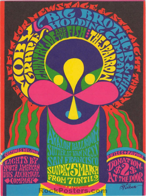 AUCTION - Family Dog - Big Brother Janis Joplin - B. Kilban - 1967 Handbill - Avalon Ballroom - Near Mint - SF Rock Posters & Collectibles
