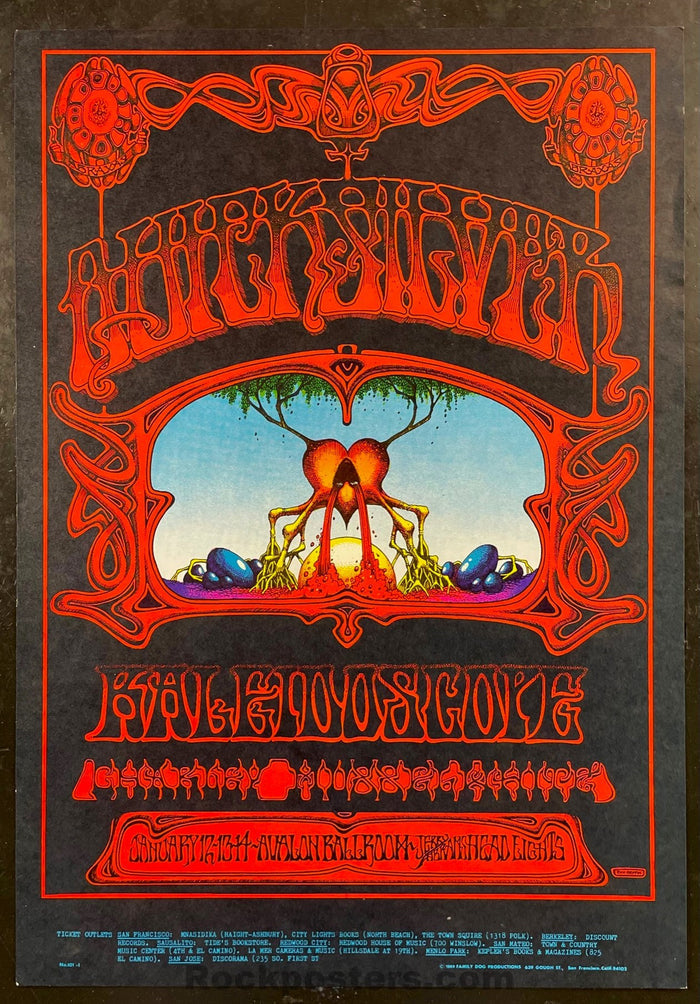 AUCTION - FD-101 - Quicksilver Messenger - Rick Griffin - 1968 Poster - Avalon Ballroom - Near Mint Minus - SF Rock Posters & Collectibles