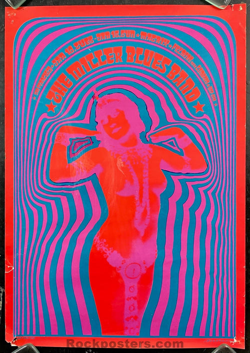 AUCTION - Neon Rose 2 - Miller Blues Band - Victor Moscoso - 1967 Poster - The Matrix - Very Good