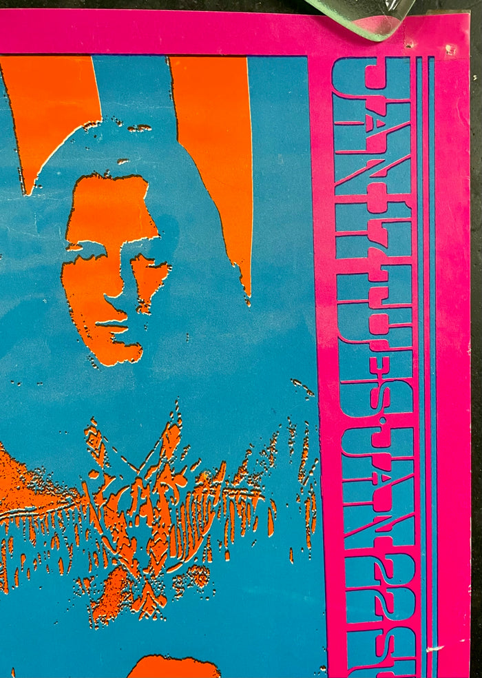 AUCTION - Neon Rose 3 - Big Brother Janis Joplin - Victor Moscoso - 1967 Poster - The Matrix - Excellent