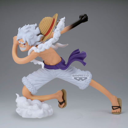 Action figure of a character from a popular anime series on a gray background