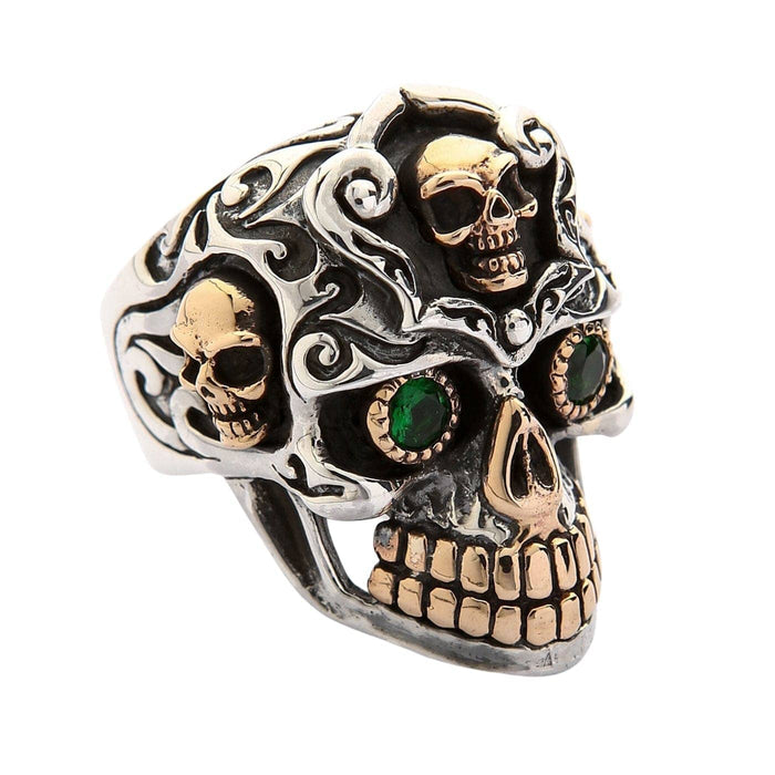 Biker Jewelry Baroque Skull Ring