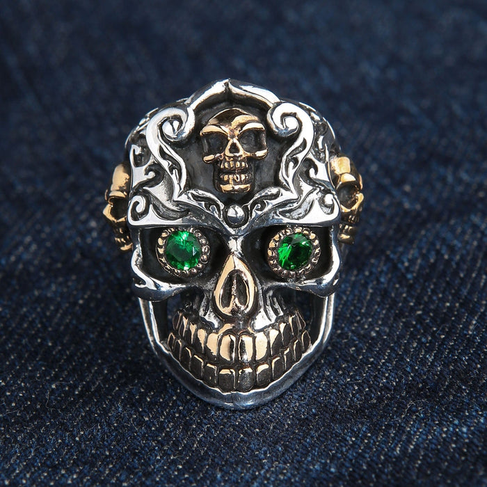 Baroque Skull Ring Front View
