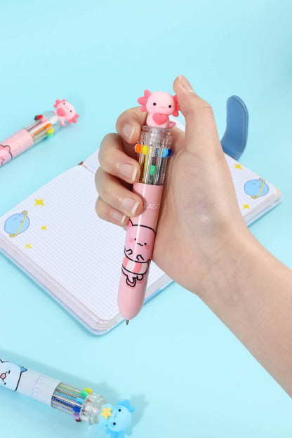 BC Mini Axolotl 10-Color Retractable 1 Single Ball Pen - Kryptonite Character Store