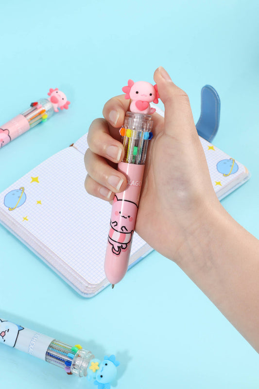 BC Mini Axolotl 10-Color Retractable 1 Single Ball Pen - Kryptonite Character Store