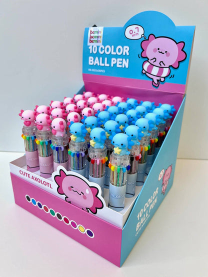 BC Mini Axolotl 10-Color Retractable 1 Single Ball Pen - Kryptonite Character Store