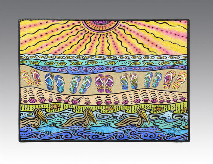 Beach Time Flip Flops Door Mat