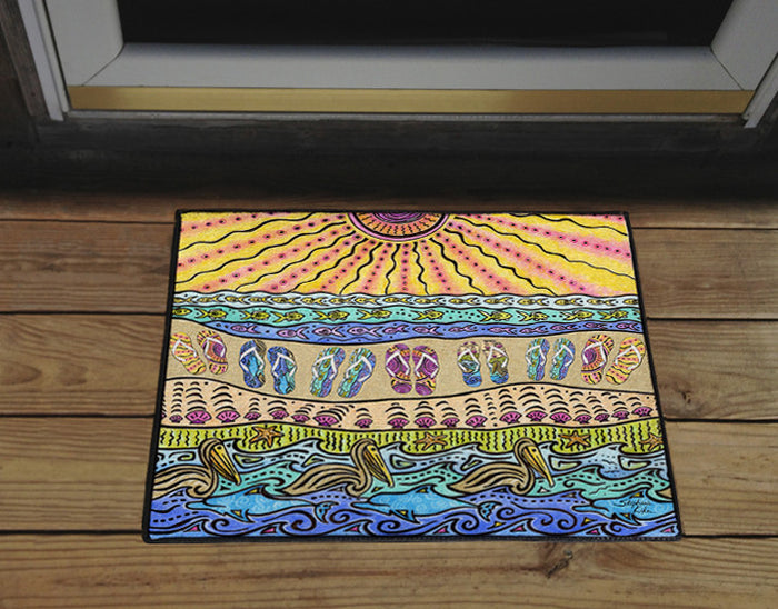 Beach Time Flip Flops Door Mat