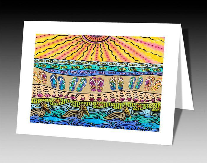 Beach Time Flip Flops Notecard