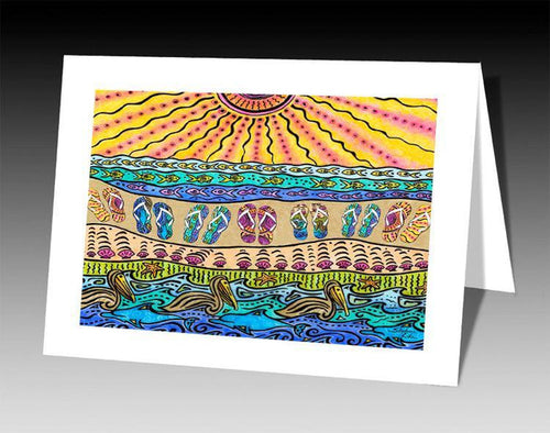 Beach Time Flip Flops Notecard