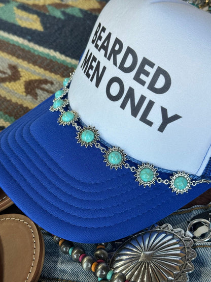 Bearded Men Only Trucker HatBlue & White