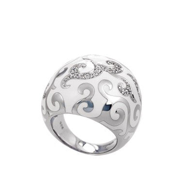 Belle e'toile Sterling Silver Royale White Ring, Size 7