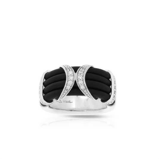 Belle e'toile Sterling Silver Xena Black Ring