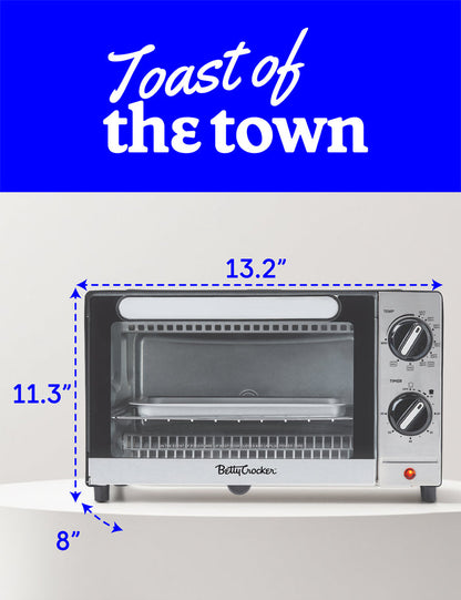 Betty Crocker 9L Toaster Oven, 2-Slice Toaster
