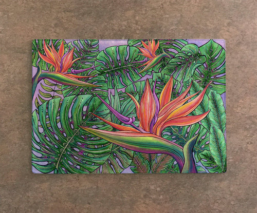 Bird of Paradise with Monstera Cutting Board