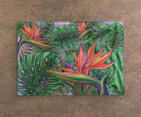 Bird of Paradise with Monstera Cutting Board