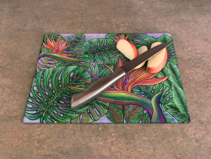 Bird of Paradise with Monstera Cutting Board