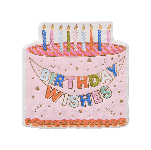 Packed Party Party Birthday Wishes Cake Napkin