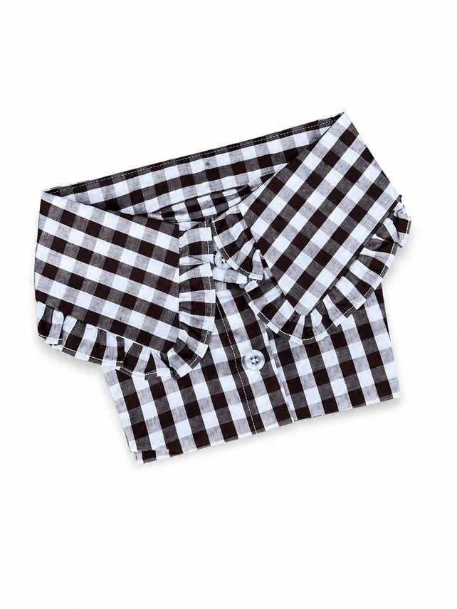 Black Gingham Ruffle Collar