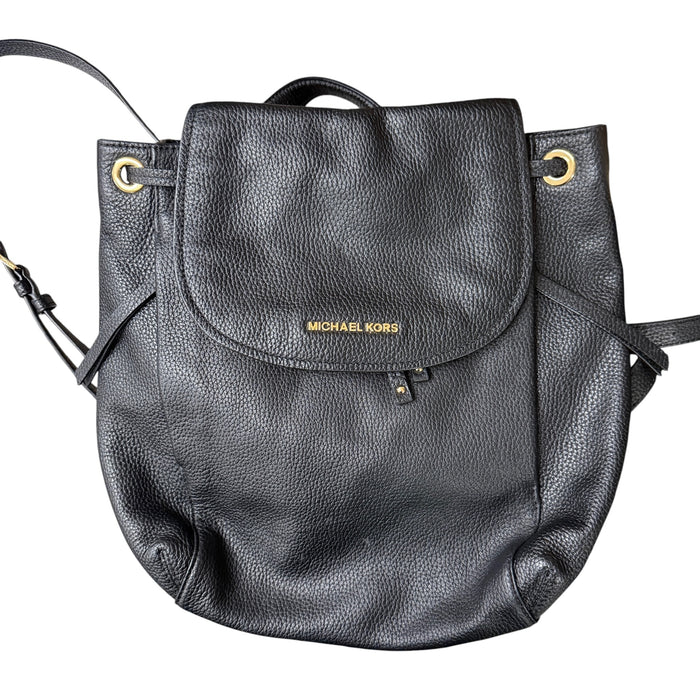 Michael Kors Black Leather Backpack