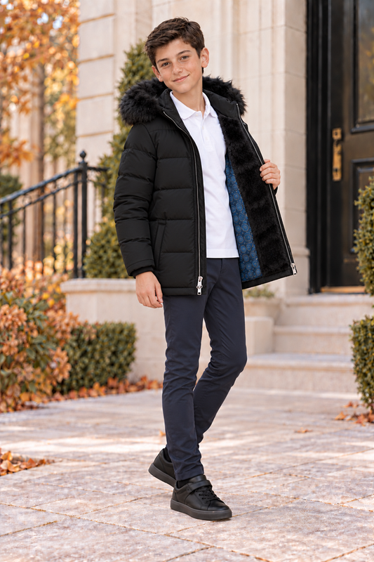 Black Nixon Coat with Black Fur