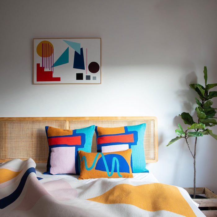 Rugs by Roo | Leah Singh Blah Blah Squiggle Pillow-H17BLA03