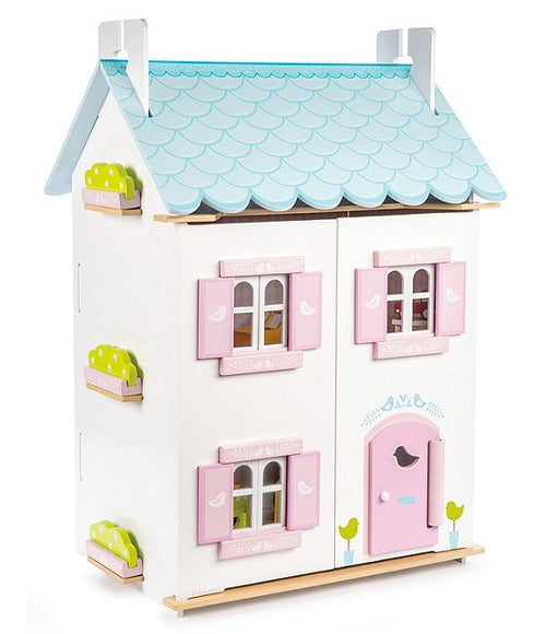 Blue Bird Dollhouse with Furniture