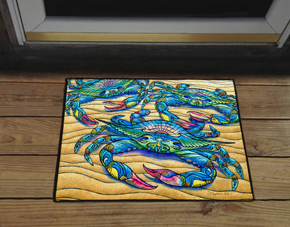 Blue Crabs Door Mat