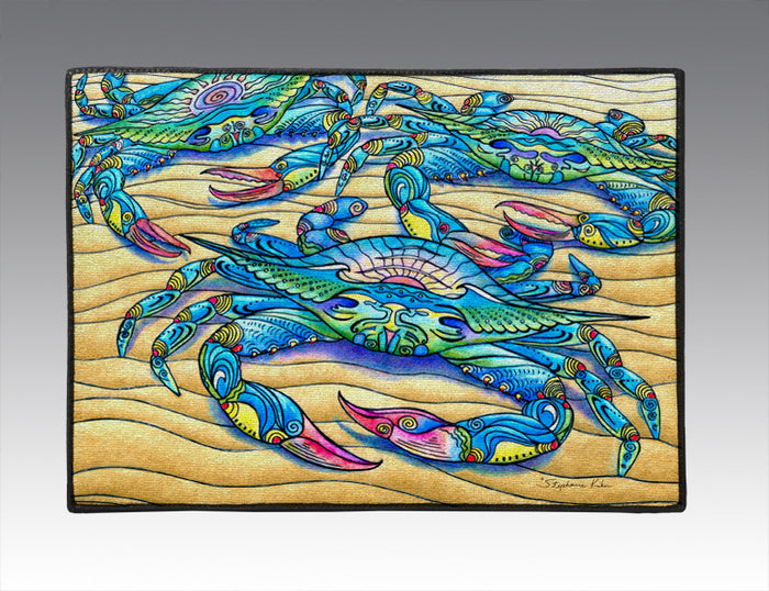 Blue Crabs Door Mat