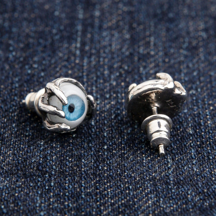 The back of the silver claw stud earring showing the .925 hallmark stamp for authenticity.