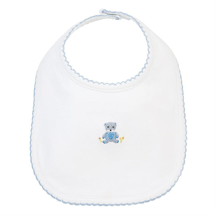 Blue French Knot Bear Bib