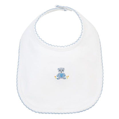 Blue French Knot Bear Bib