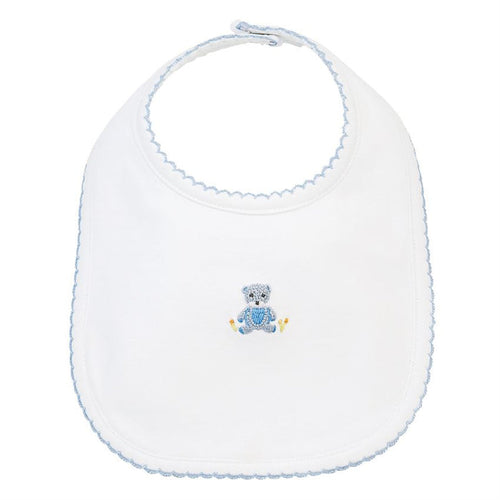 Blue French Knot Bear Bib