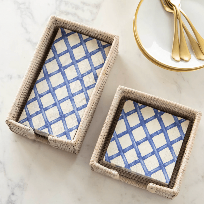 Hester & Cook Party Blue Lattice Napkins