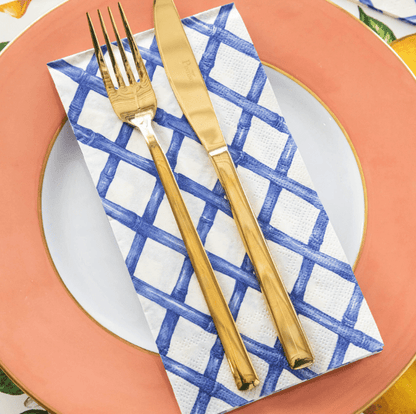 Hester & Cook Party Blue Lattice Napkins