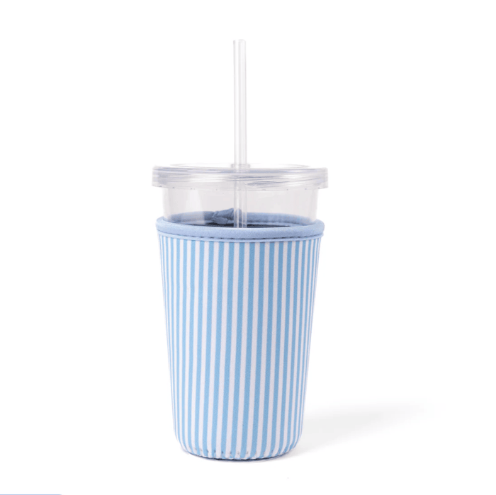 Elyse Breanne Design Large Blue Stripes Drink Sleeve