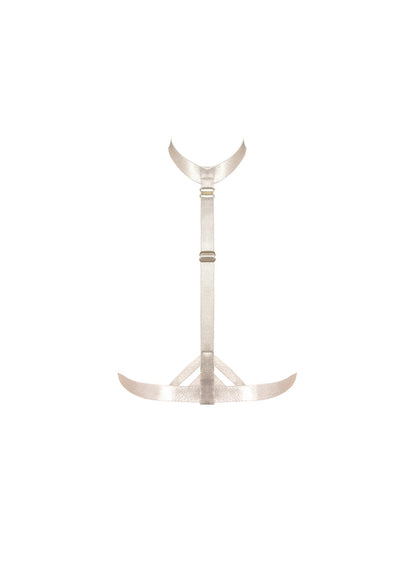 Bordelle Art Deco Cream Satin 24k Gold Plated Harness - House Of Huntington