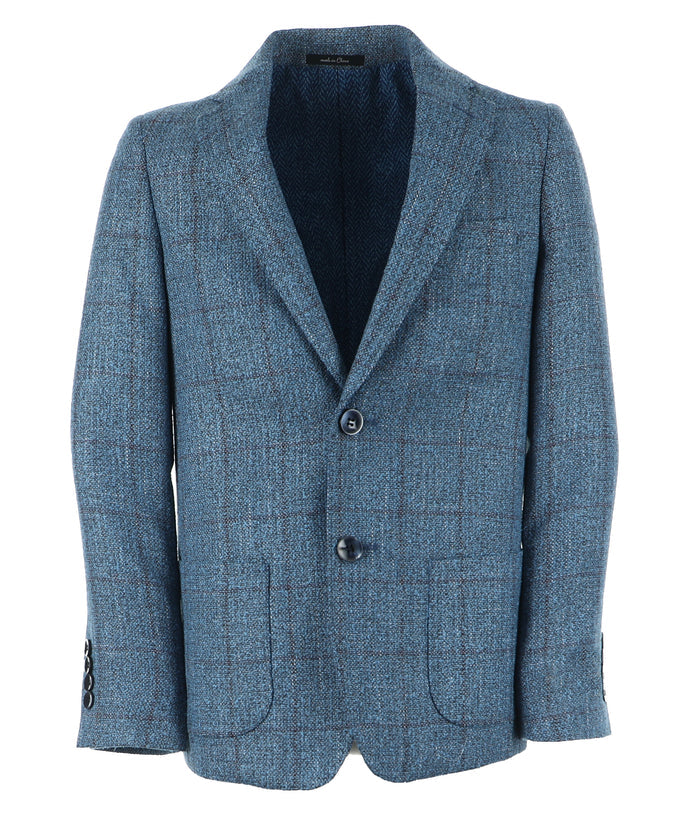 Boy's Fashion Patch Pocket Blazer - Light Blue