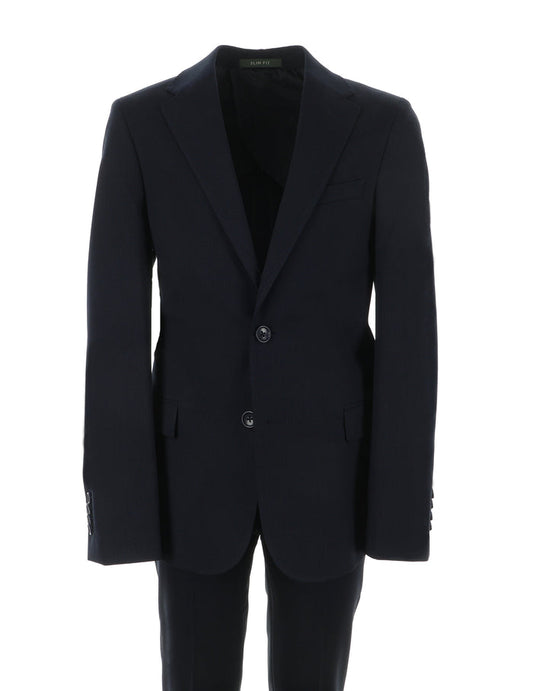 Boy's Flex Navy Checked Fashion Suit