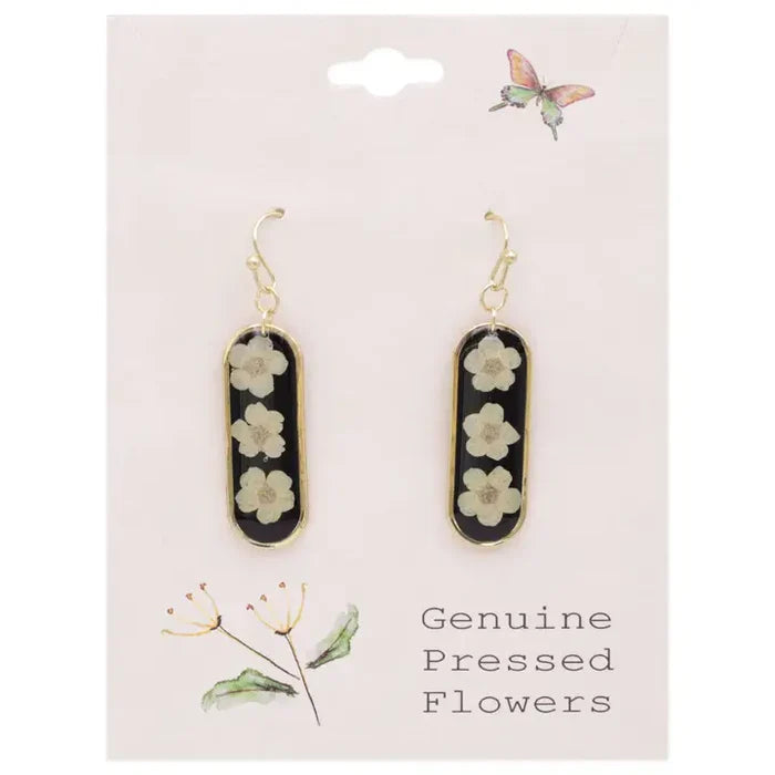 Briony Pressed Flower Bar Earrings