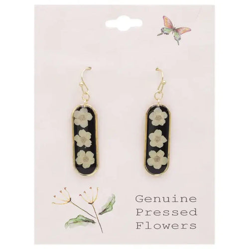 Briony Pressed Flower Bar Earrings