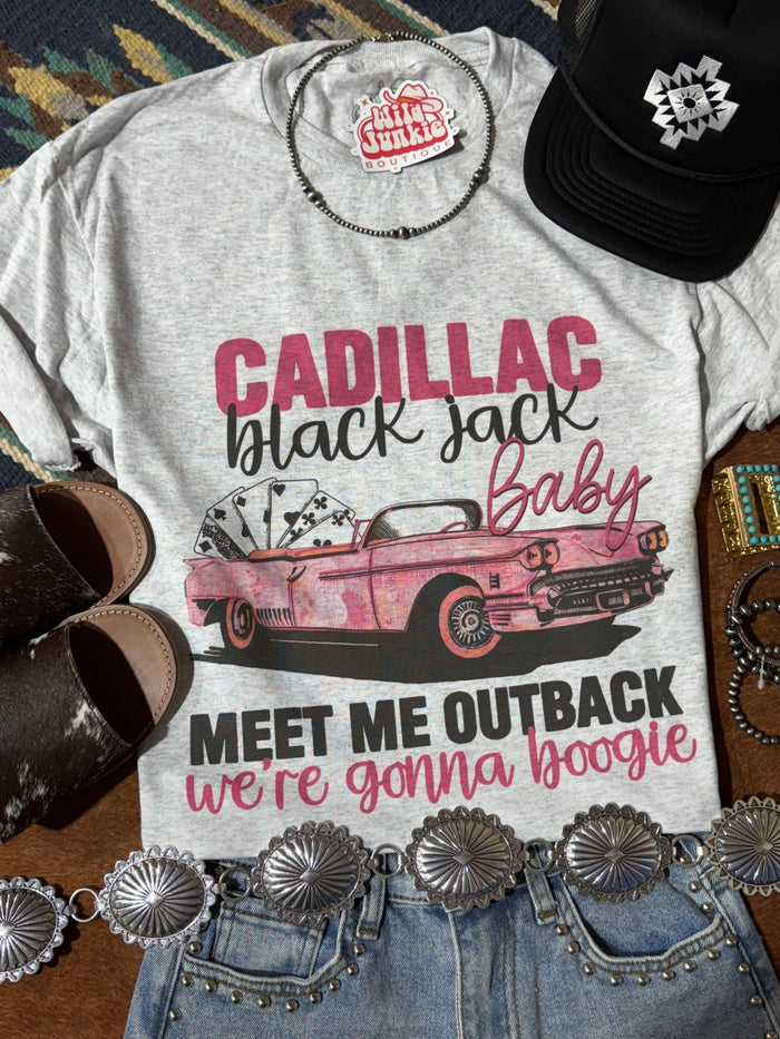 Cadillac Black Jack Graphic TeeLight AshXS