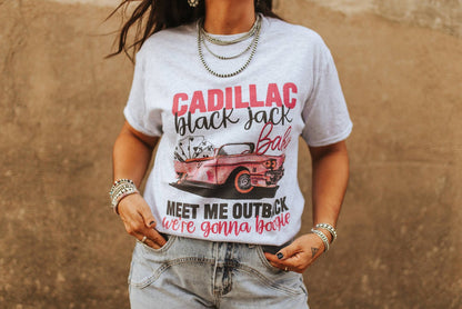 Cadillac Black Jack Graphic TeeLight AshXS