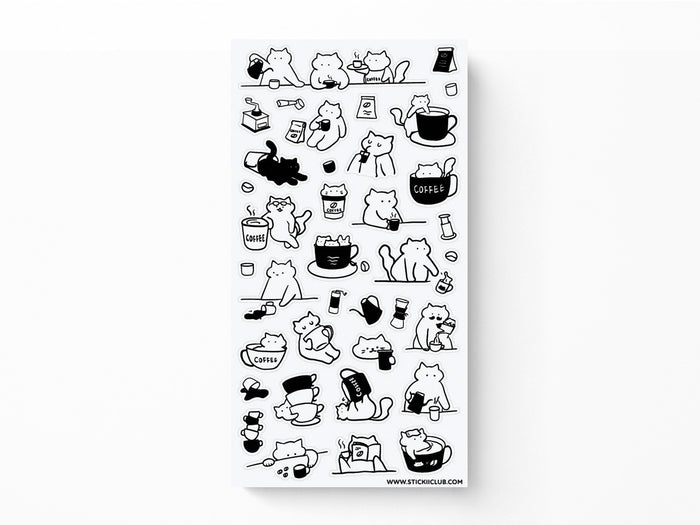 Caffeine Cats 1 Sticker Sheet