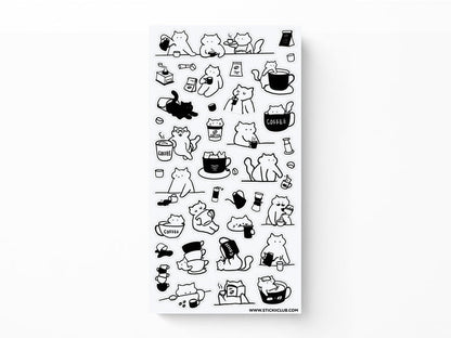 Caffeine Cats 1 Sticker Sheet