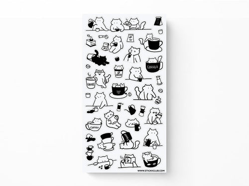 Caffeine Cats 1 Sticker Sheet