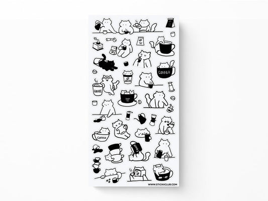 Caffeine Cats 1 Sticker Sheet