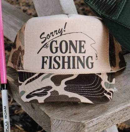 Camo Gone Fishing Trucker Hat