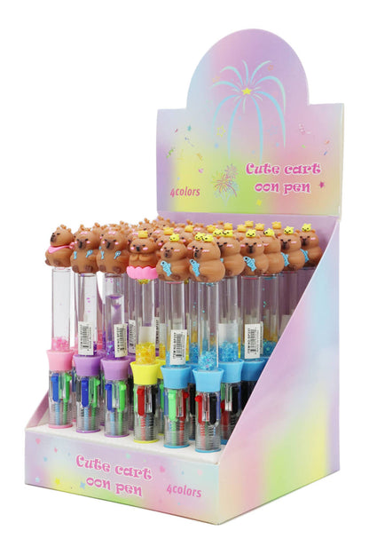 Capybara Bead Liquid Filled 4-Color Pen - 1 pcs